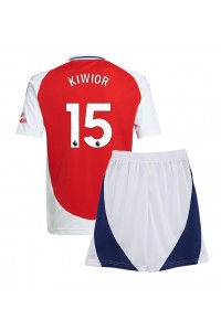 Fotbalové Dres Arsenal Jakub Kiwior #15 Dětské Domácí Oblečení 2024-25 Krátký Rukáv (+ trenýrky)